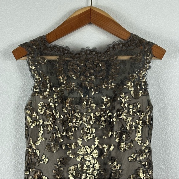 Tadashi Shoji Gold Sequin Midi Dress - Picture 10 of 11